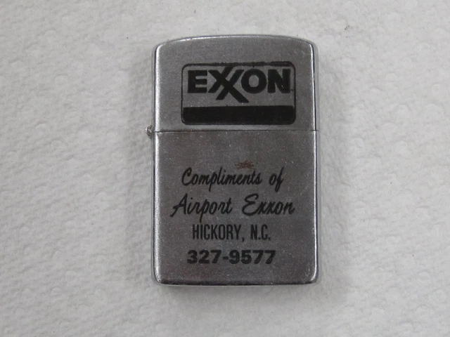 Vintage 1960s Exxon Lighter Compliments of Airport Exxon Hickory, NC