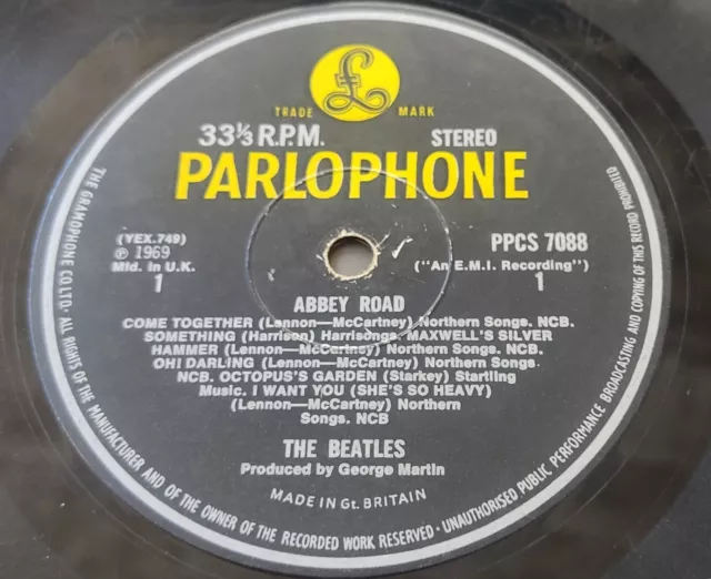 The Beatles  - Abbey Road   Lp  Uk Stereo Export Ppcs 7088 Very Rare Export