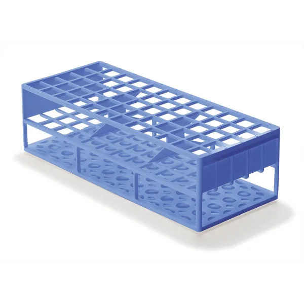 Laboratory Test Tube Racks for 17mm Test Tubes, Blue 2 pk