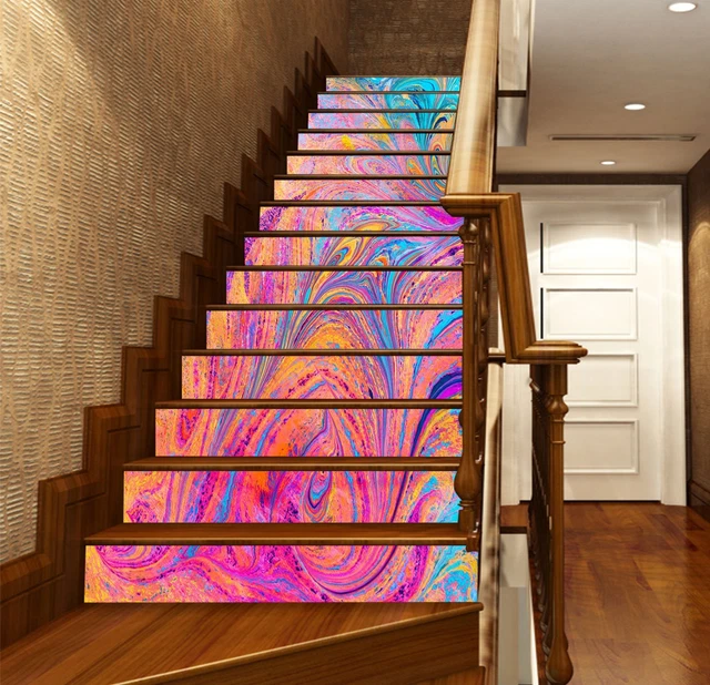 Papier Peint Vinyle 3D Motif Marbré Brun - Pour Contremarches D'escalier, Neuf