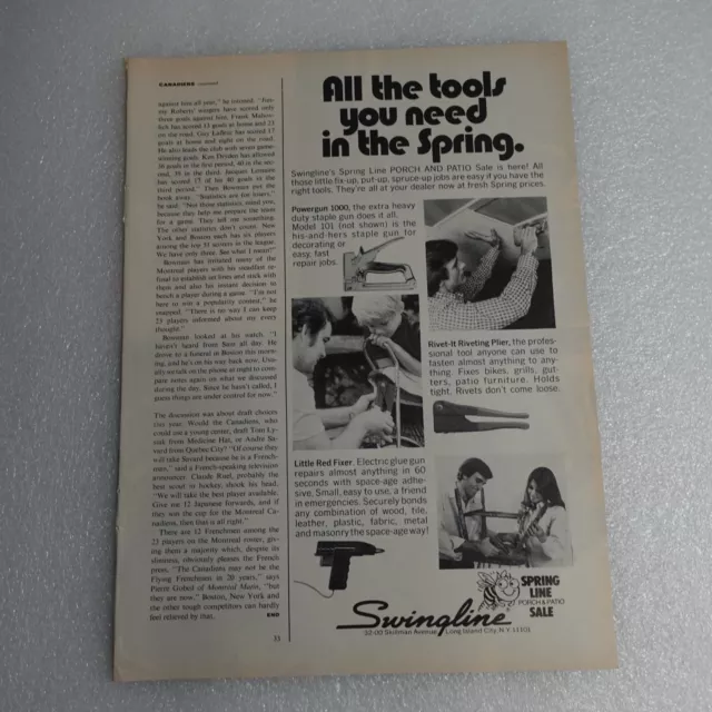 Vintage Print Ad Swingline Spring Line Porch And Patio Sports Illustrated 4-2-73