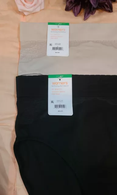 L/7 WARNERS SEAMLESS No Pinching No Problem 2 Hi Waist Brief Panties nwt RS3241P 2