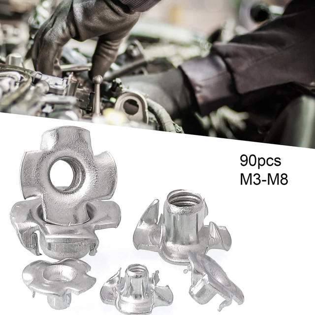 90 pz M3-M8 Set dadi 4 artigli piccolo senza sbavature kit dado intarsiato a quattro artigli