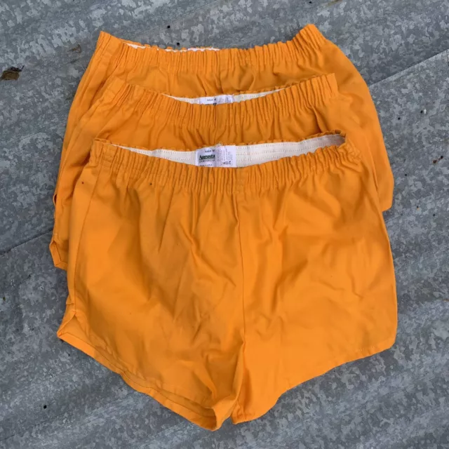 Authentic New Orleans Prison Uniform Shorts x3 Medium Jail OPP Orange Unused