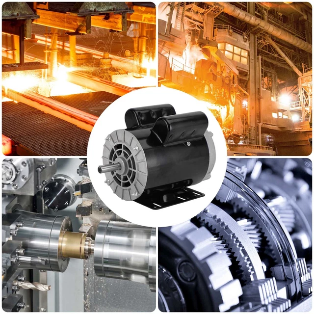 5 HP SPL Compressor Heavy Duty Electric Motor 3450RPM 230 V 56Frame 5/8" Shaft V