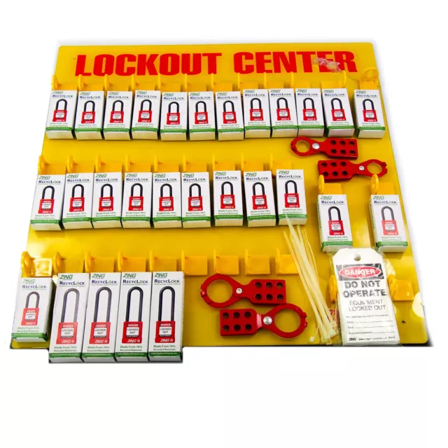 Zing 7116 Filled Lockout Station 28 Padlocks Different Keyed