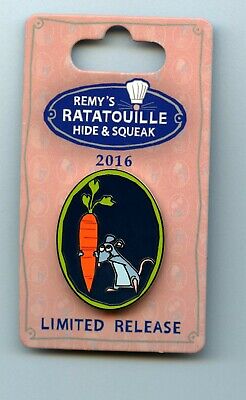 Disney Remy's Hide and Squeak 2016 Carrot Remy Ratatouille Pin & Card