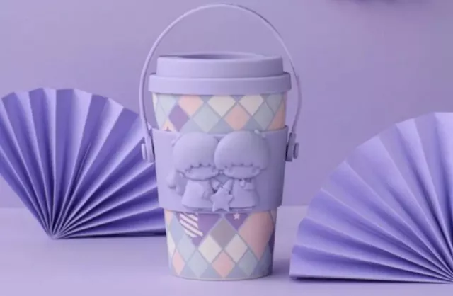 7-11 x Sanrio Ceramic  Cup w/ Cover Little Twin Stars Hello Kitty New Japan