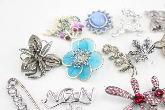 Spilla Da Donna Di Lusso Libellula Insetto Tono Argento - Foto 7