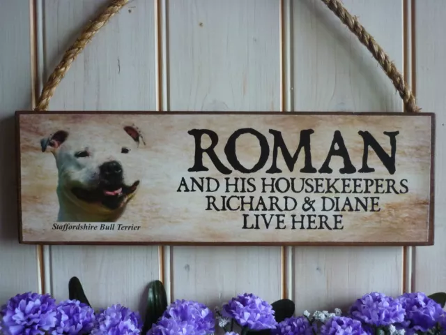 Staffordshire Bull Terrier Sign Staffy Gift Funny Wooden Sign Dog Weatherproof
