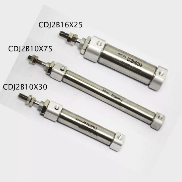 Air Cylinder Pneumatic Thread Rod Single Male Dual CDJ2B 10/16 Bore 25~75Stroke