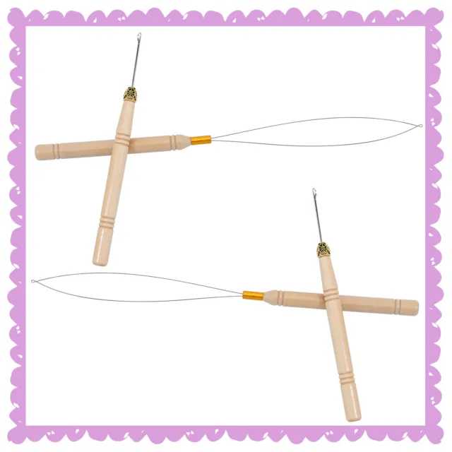 Hair Extensions Wire Pulling Hoop Loop Tool Ring Micro Hook Threader Needle Kits