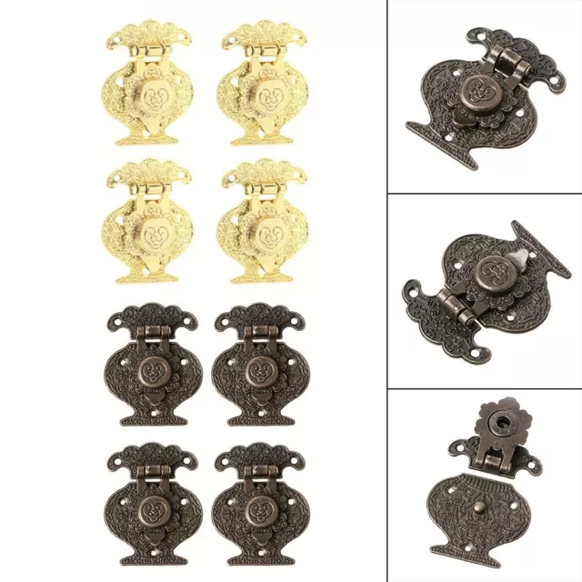 4PCS Antique Bronze Hasp for LATCH Jewelry Wooden Box Cabinet Buckle Lock Decora