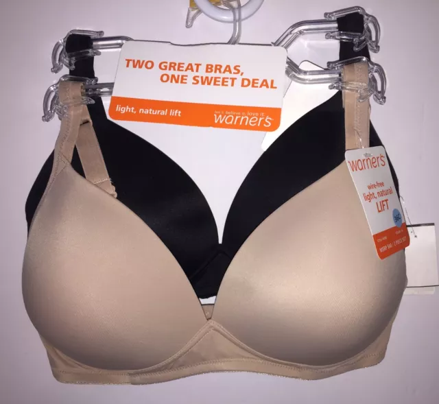 TWO WARNERS 4003 Wire Free Light Natural Lift Bras Nude / Ivory NWT $60  Retail $44.00 - PicClick