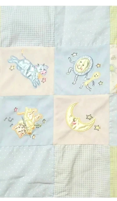 Manta para bebé rima para bebé reversible edredón Hey Diddle azul reversible