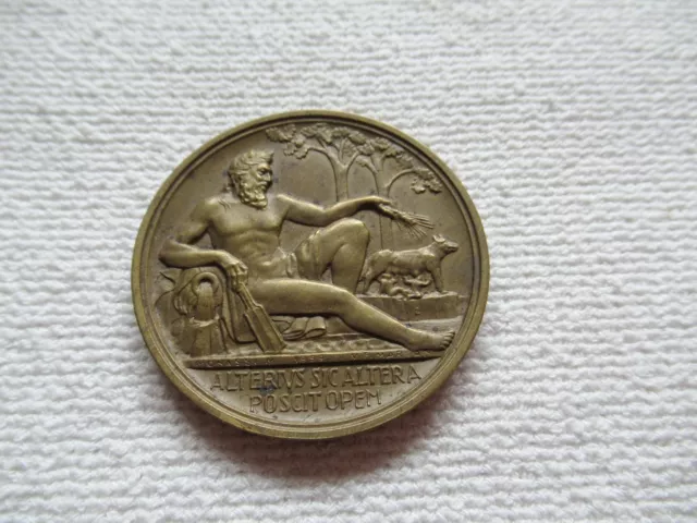 Italy Vatican Medal Accademia Tiberina Roma Bronze, Ducrhmesser Ca. 1 25/32in
