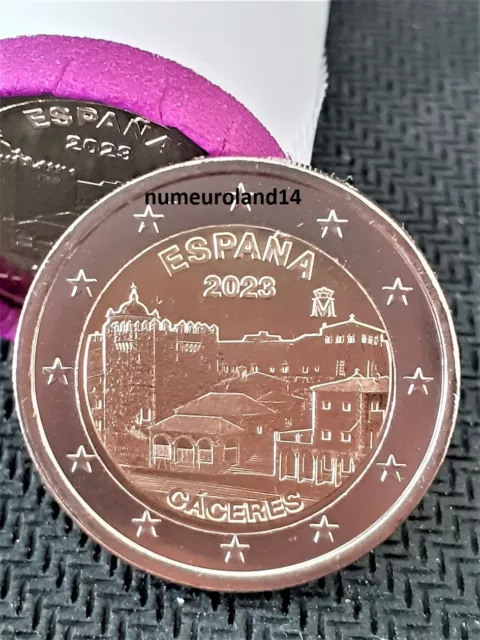 DISPO, 2 euro ESPAGNE 2023 Commémo. Ville de Caceres. NEUVE. Envoi en suivi.