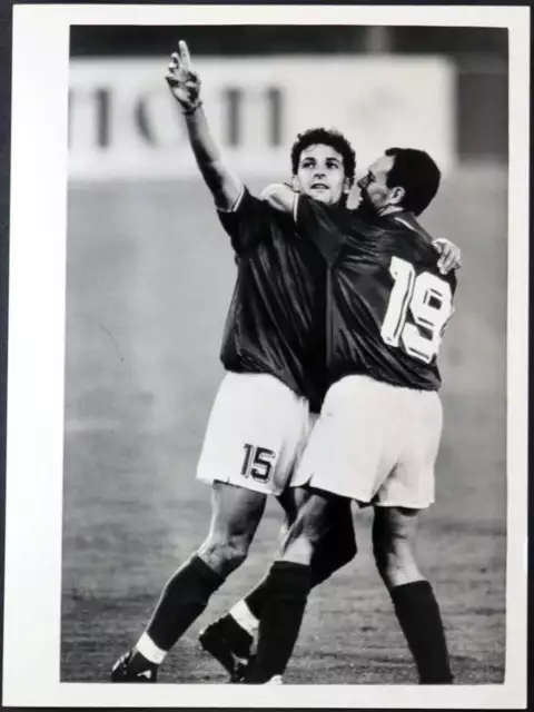 Foto vintage de archivio Copa Mundial de Fútbol 90 Baggio Schillaci FT 2292-