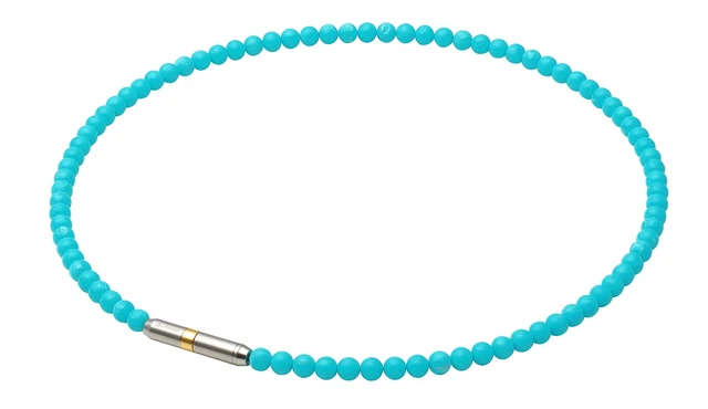 Collar Phiten RAKUWA Cuello Metax Cristal Táctil Azul Turquesa 45 cm
