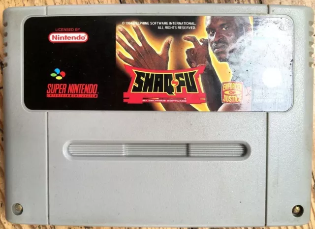 Cartouche Seule Shaq Fu 100% Originale Super Nintendo Snes Pal Fah Cartridge Jeu