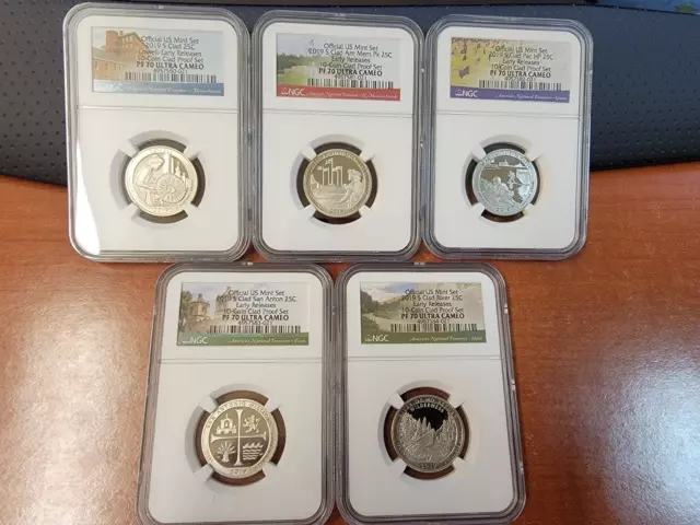 2019 S Washington Quarter (ATB) Clad 5 Coin Set Early Releases NGC PF70 UCAM