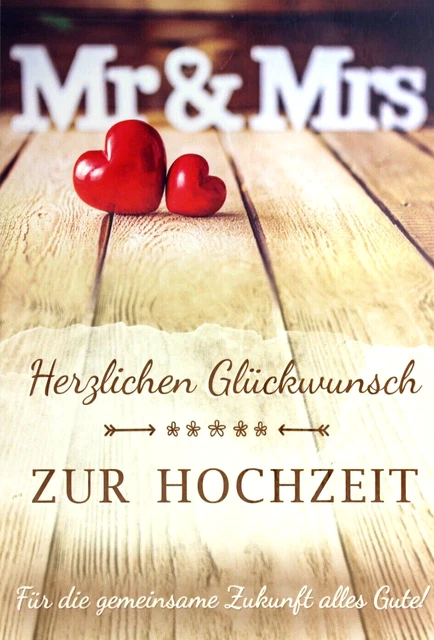 HOCHZEITSKARTE MR & Mrs Spruch Karte Hochzeit Glückwunschkarte