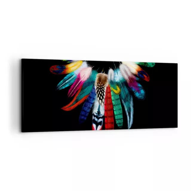 Impression sur Toile 120x50cm Tableaux Image Oiseau plume couleur composition