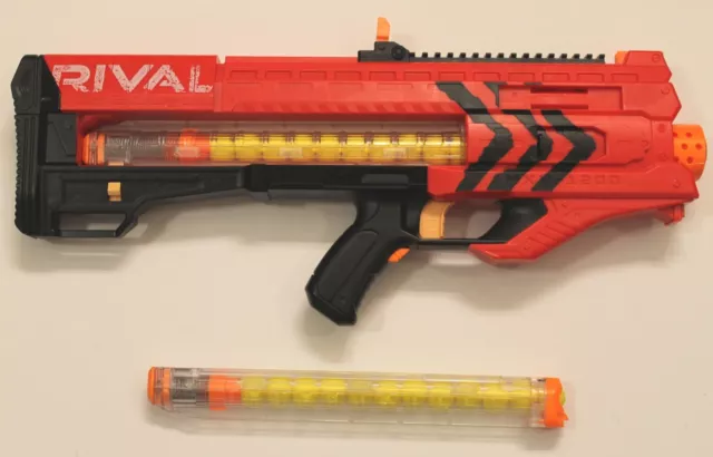 Nerf Rival Zeus MXV-1200 Blaster Team (Red) & 2 magazines, used in original box