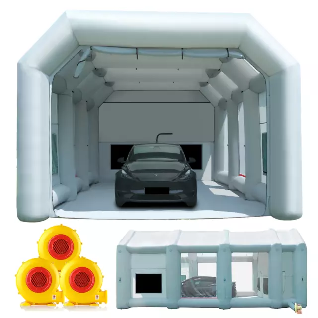 Sewinfla 30X20X13Ft Inflatable Paint Booth with 3 High Power Blowers Air Filter