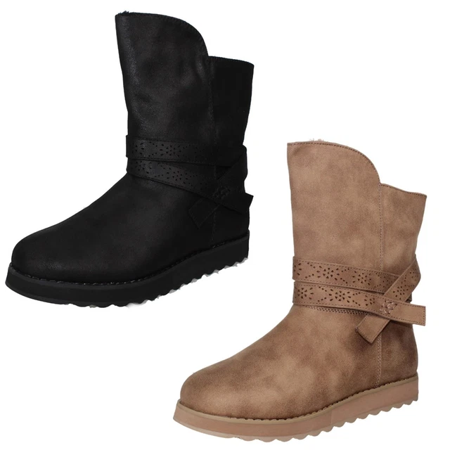 Skechers keepsakes mid calf double buckle deals boot with studs