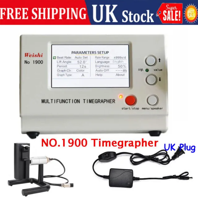 No.1900 Weishi Timegrapher Mechanical Watch Timing Machine Multifunction UK Plug