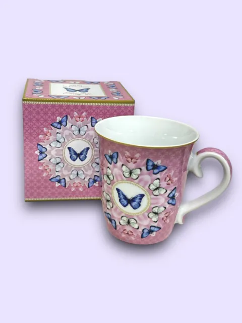 Easy Life Porzellan Frühling Kaffeebecher Tasse in Geschenkbox Schmetterling NEU