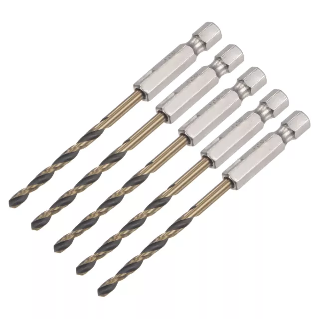 5Pcs 3.5mm High Speed Steel Twist Drill Bit with Hex Shank 88mm Length