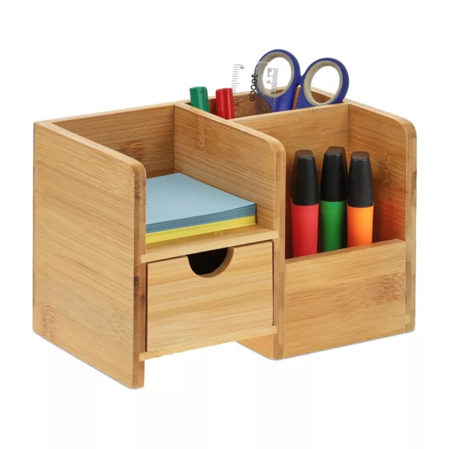 Schreibtisch Organizer Stiftehalter Büro Stifte Organizer Stiftebecher Bambus