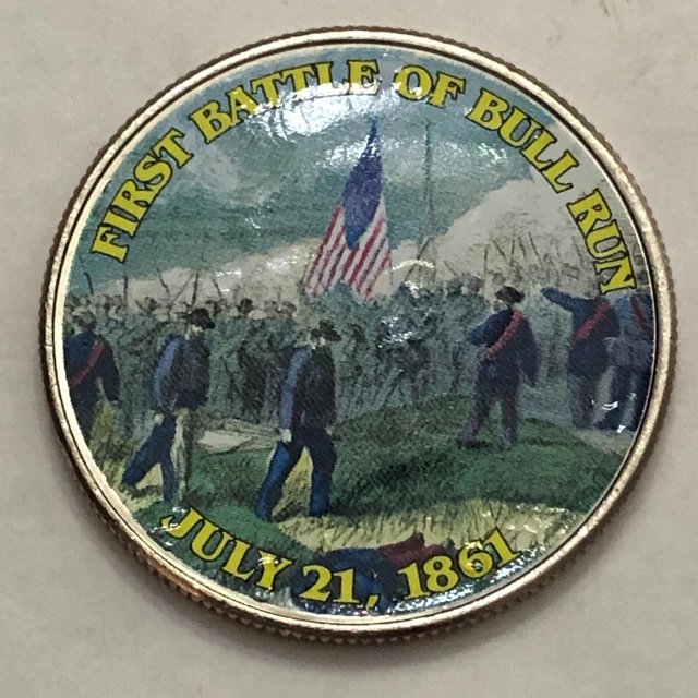 Colorized Kennedy half dollar. CIVIL WAR. FIRST BATTLE OF BULL RUN JULY 1861 #63