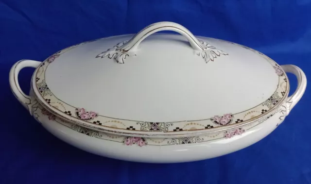 Vintage 1930s Art Deco lidded tureen / serving dish - Weatherby Falcona Ware 