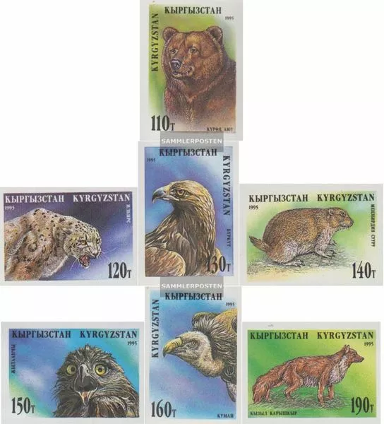Kirgisistan 54B-60B (kompl.Ausg.) postfrisch 1995 Einheimische Fauna