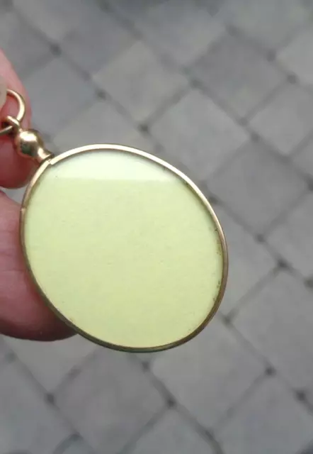 Vintage 9ct Gelbgold Photographie Medaillon Anhänger Trauer Sweetheart C.1970s