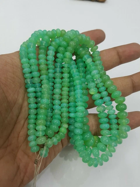 Chrysoprase Calcy rondelle perles semi-précieuses de pierres précieuses en...