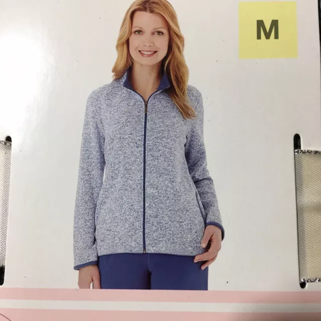 NWT STAN HERMAN Pajama Set Women M Gray Zip Front Pockets