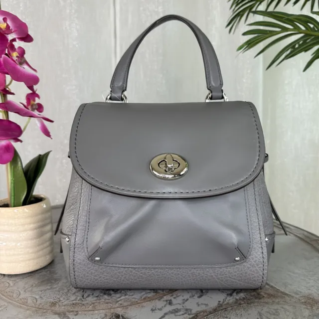 NWOT Coach Faye Convertible Backpack F30525 SV/Heather Gray MSRP $450