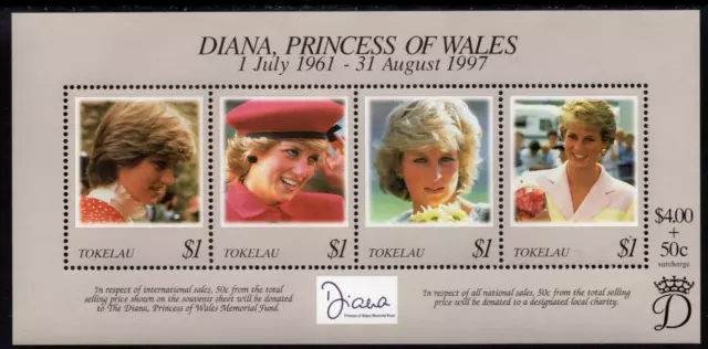 Tokelau MNH 1998 MS276 Princess Diana Commemoration, 1951-1997 minisheet