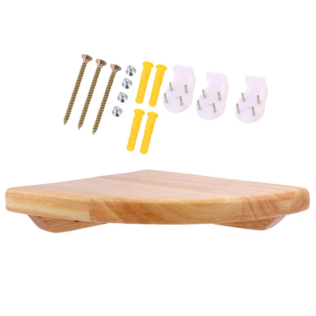 3 Mensole Angolari Galleggianti In Legno Con Supporti - Ripiani Rotondi Da Parete Per Decorazione E Risparmio Spazio