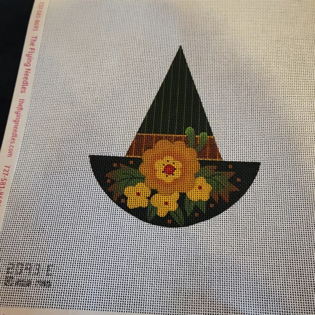 Melissa Shirley Hand Painted Halloween Witches Hat  #2093E Needlepoint Canvas