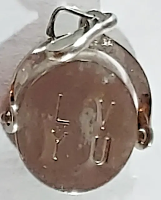 Vintage Sterling Silver "I LOVE YOU" SPINNER Charm for Charm Bracelet,  1.03g