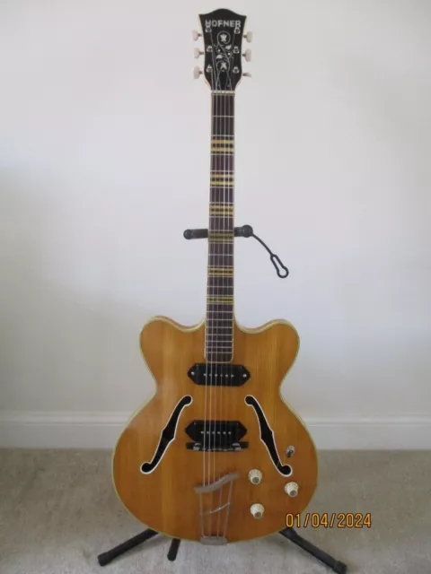 Hofner Guitar:Verithin:1960:Archtop:Blond:Electro-acoustic:Rare:Good condition