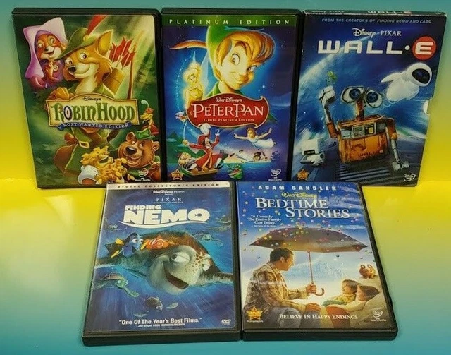 disney-5-working-dvd-kids-lot-bedtime-stories-nemo-wall-e-peter-pan