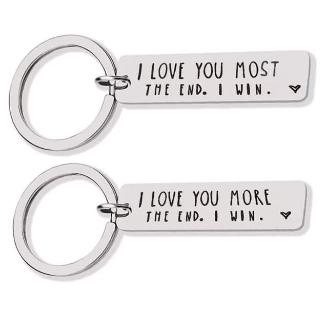 I Love You More The END I Win Stainless Steel Key Chain Letter Keychain Keyri'DB