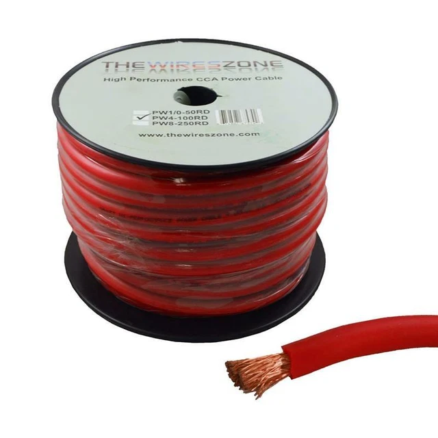 4 GAUGE 100 Feet High Performance Flexible Amp Power/Ground Cable 4 AWG ...