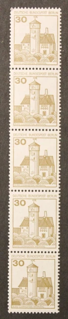 Berlin Rollenmarke 5er Streifen postfrisch( Nr. 534.II R) Letterset